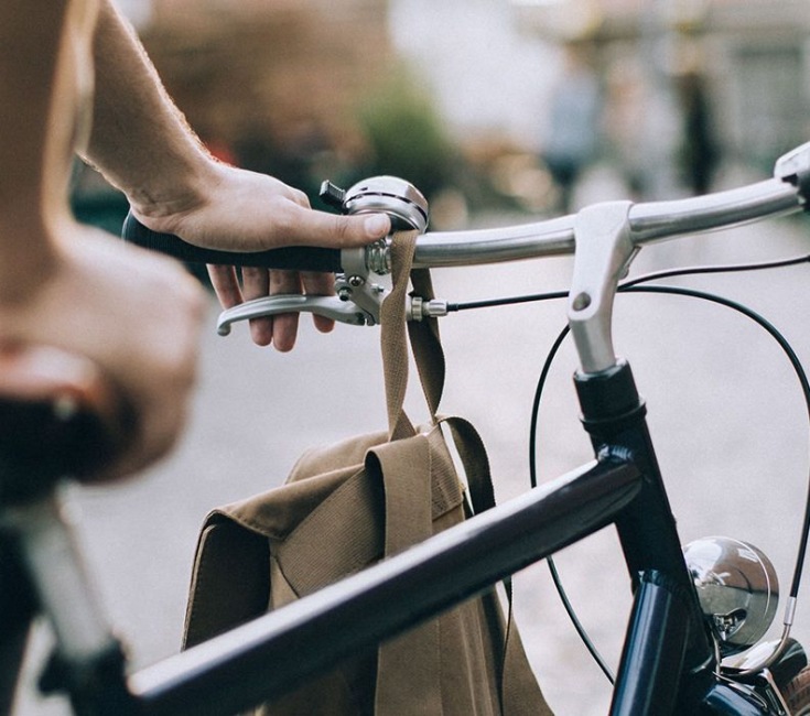 Man riding his bike